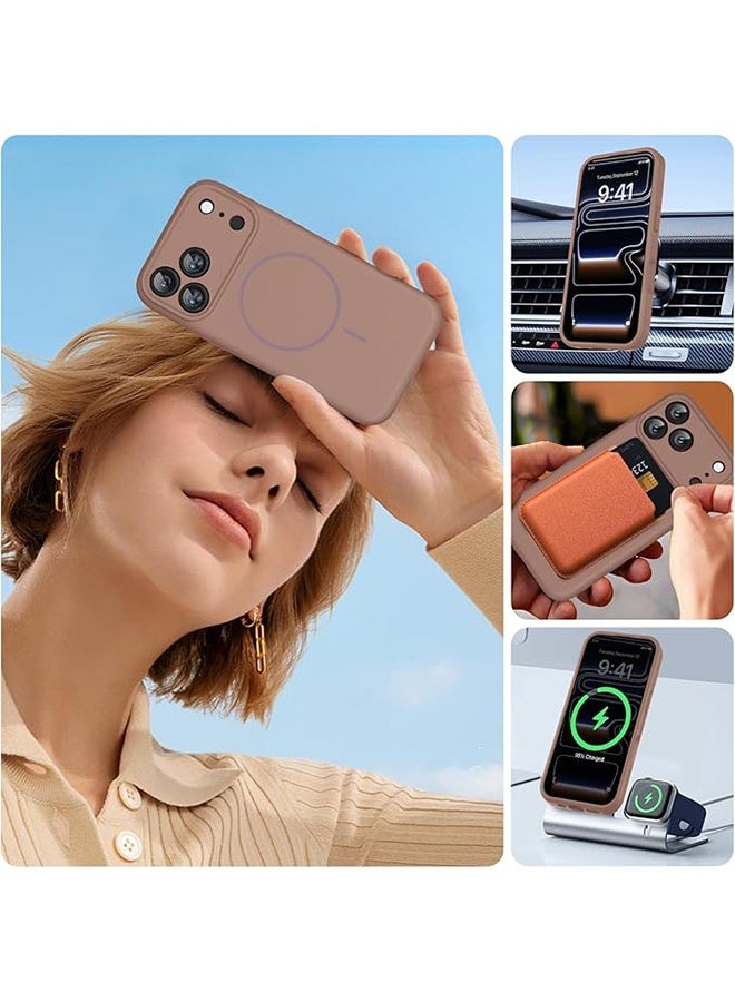 YJ Compatible with iPhone 17 Pro Max case, supports MagSafe, integrated silicone camera control cover, 3.0mm thick shockproof and drop-resistant case, suitable for iPhone 17 Pro Max in chocolate color - Image 4