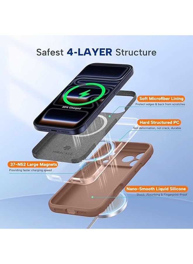 YJ Compatible with iPhone 17 Pro Max case, supports MagSafe, integrated silicone camera control cover, 3.0mm thick shockproof and drop-resistant case, suitable for iPhone 17 Pro Max in chocolate color - Image 3