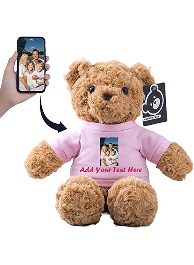 Personalized Gifts for Women Men Stuffed Bear Plush Toys with ized Text, Personalized Teddy Bear with T-Shirt Birthday, 13 inch  - Image 1