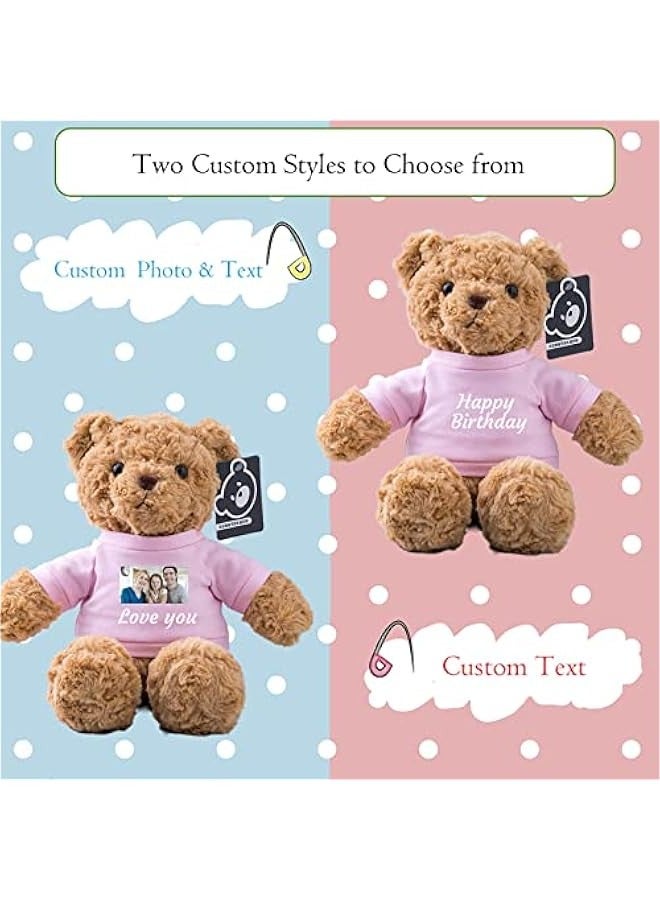Personalized Gifts for Women Men Stuffed Bear Plush Toys with ized Text, Personalized Teddy Bear with T-Shirt Birthday, 13 inch  - Image 2