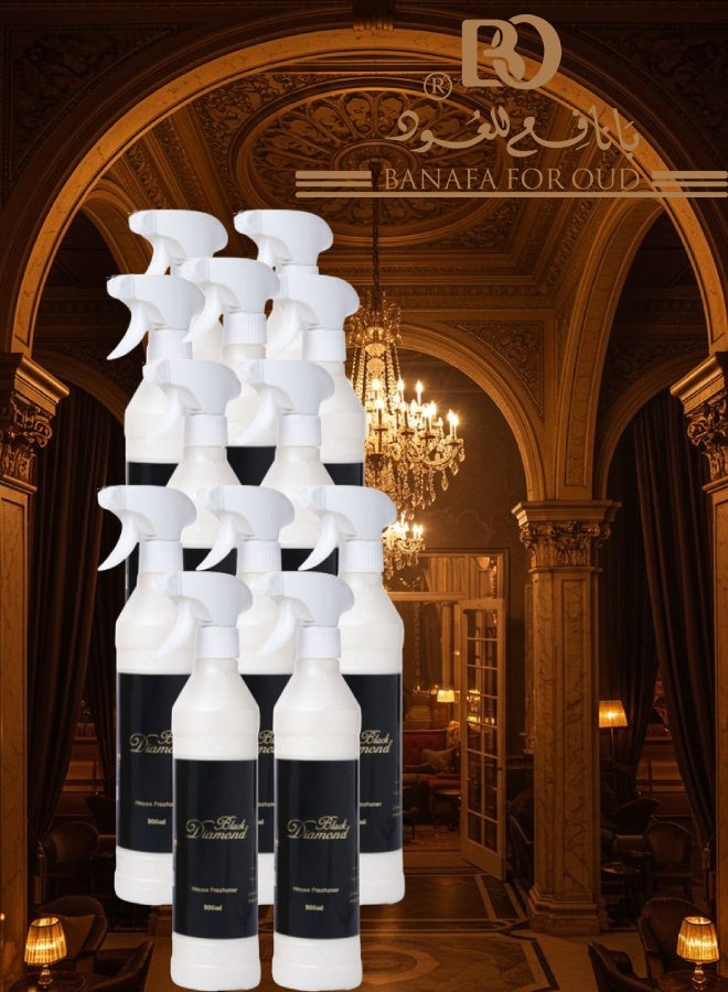 Banafa 12 Pieces Black Diamond House Freshener 500ML - Image 1