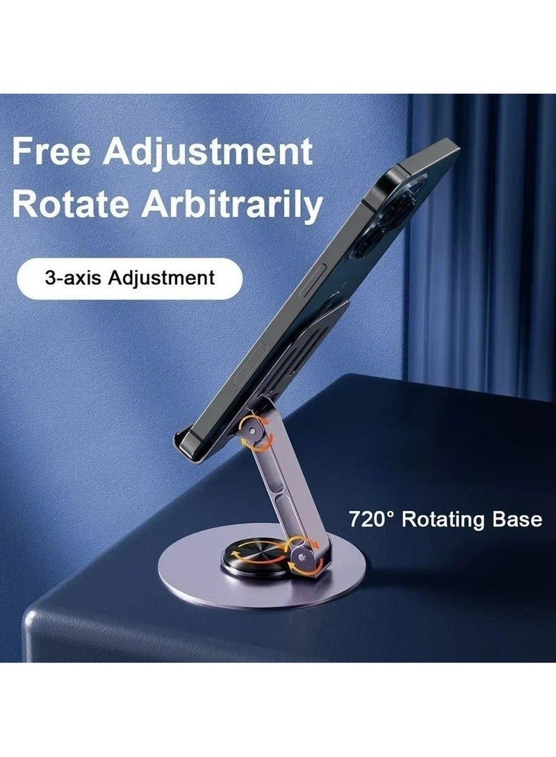 ترينفي حامل جوال 360 درجة - حامل هاتف قابل للتعديل للمكتب | قاعدة معدنية مانعة للانزلاق، قابلة للطي والحمل، تدور 360 درجة بنقرة واحدة، متعددة الزوايا | حامل آيفون للمكتب، حامل هاتف (ألوان متنوعة) - Image 4