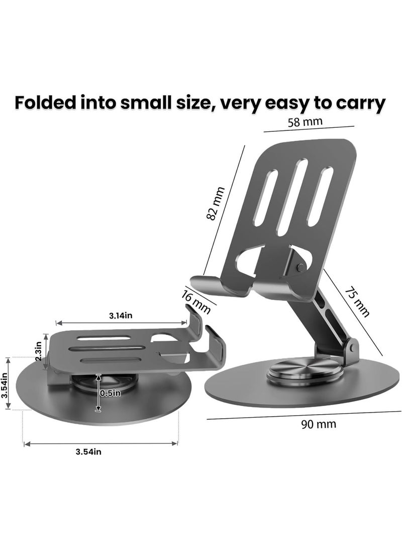 ترينفي حامل جوال 360 درجة - حامل هاتف قابل للتعديل للمكتب | قاعدة معدنية مانعة للانزلاق، قابلة للطي والحمل، تدور 360 درجة بنقرة واحدة، متعددة الزوايا | حامل آيفون للمكتب، حامل هاتف (ألوان متنوعة) - Image 5