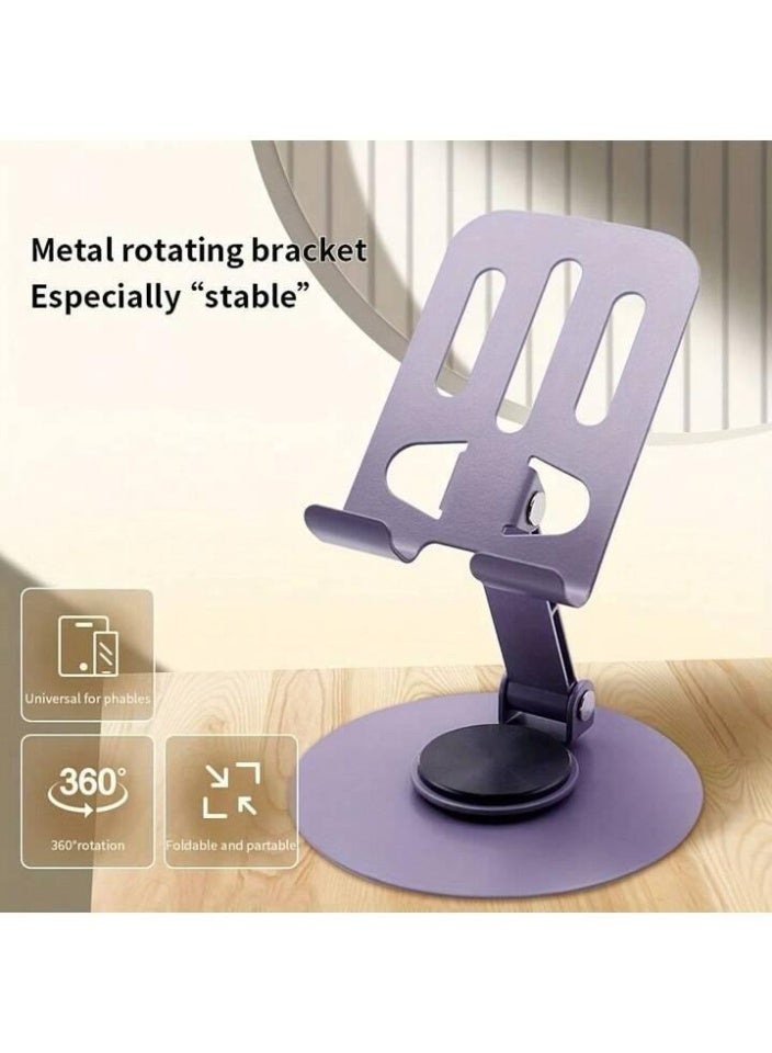 ترينفي حامل جوال 360 درجة - حامل هاتف قابل للتعديل للمكتب | قاعدة معدنية مانعة للانزلاق، قابلة للطي والحمل، تدور 360 درجة بنقرة واحدة، متعددة الزوايا | حامل آيفون للمكتب، حامل هاتف (ألوان متنوعة) - Image 2