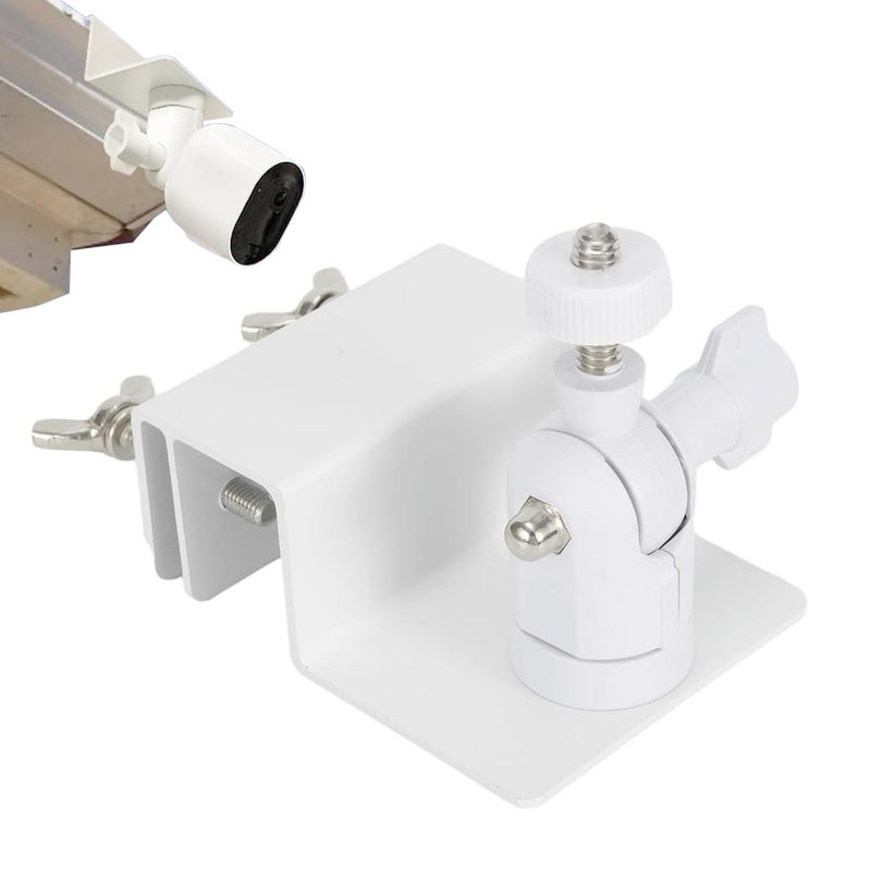 Tonton Gutter Mount for Solar Panel and Outdoor Security Camera Compatible with Ring, Arlo, Eufy, Wyze, Reolink, Google Nest, Blink, Standard 1/4"-20 Mount, Up & Down Version Universal Bracket (White) - Image 1