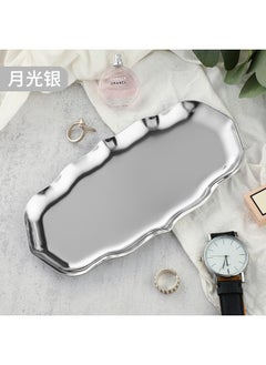NIBEMINENT Wave Design Stainless Steel Jewelry TrayMoonlight Silver Moonlight Silver 