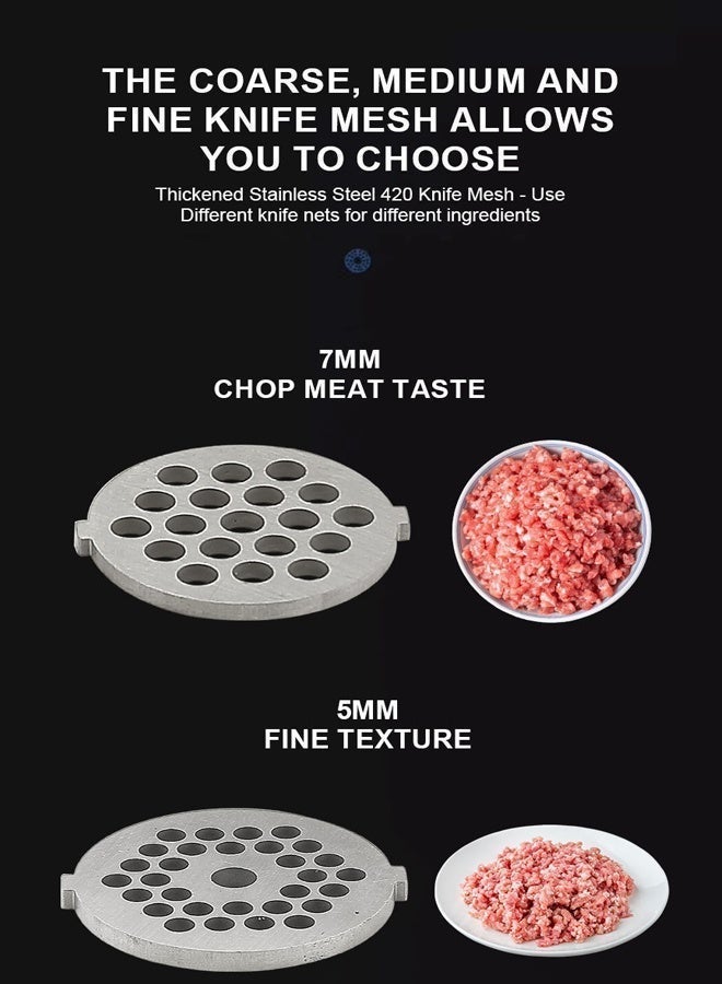 RAF Meat Grinder, Sausage Stuffer, [2000W Max] Electric Meat Mincer with Stainless Steel Blades & 2 Grinding Plates,Reverse Function,Sausage Maker & Kubbe Kit for Home Kitchen & Commercial Using,R.3392 - Image 5