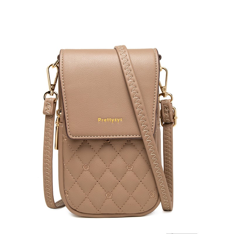 Guangzhou Bag 2024 Popular Women'S Mobile Phone Bag Fashionable Cross-Body Shoulder Bag Quilted Embroidered Women'S Wallet Pu Double Layer - Image 2