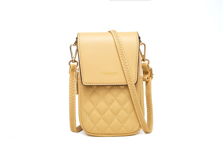 Guangzhou Bag 2024 Popular Women'S Mobile Phone Bag Fashionable Cross-Body Shoulder Bag Quilted Embroidered Women'S Wallet Pu Double Layer - Image 1