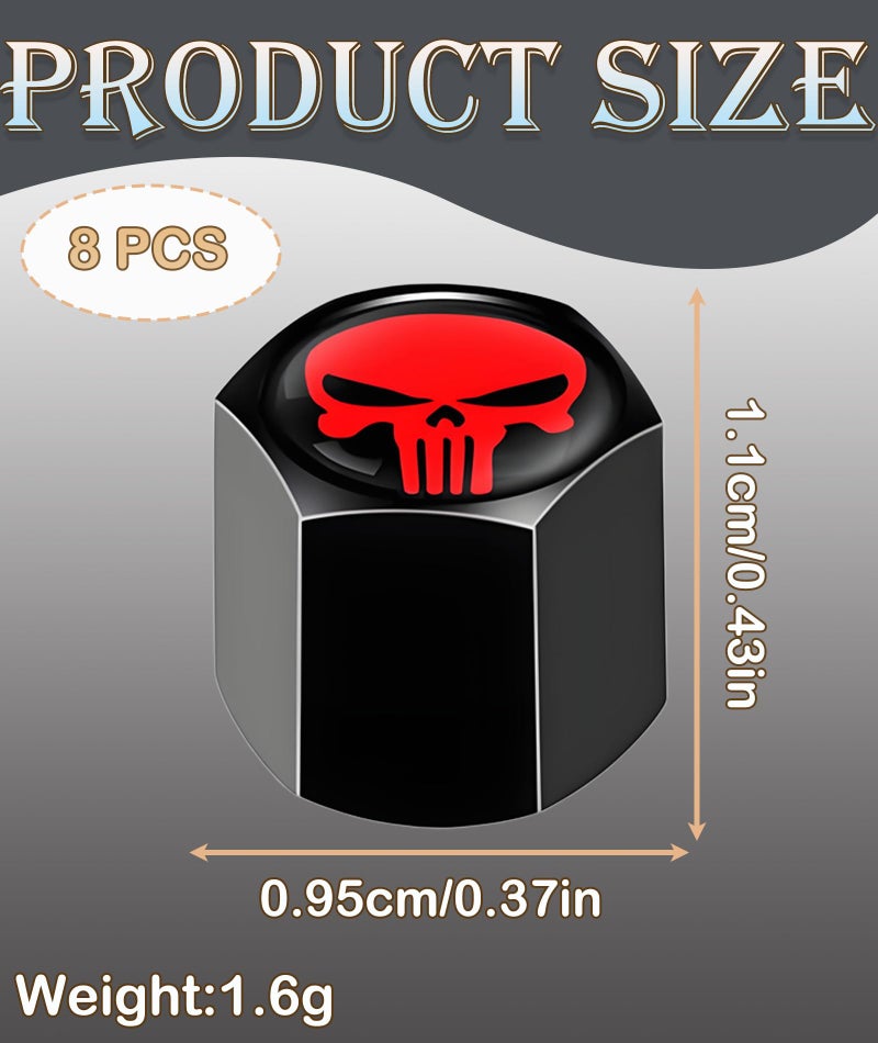 CartHome 8 Piece Car Tyre Valve Caps Set, Valve Stem Cap for Car, Black and Red Tyre Caps Valve for Car Suitable for Maintaining Tire Health Cleanliness and Aesthetics - Image 2
