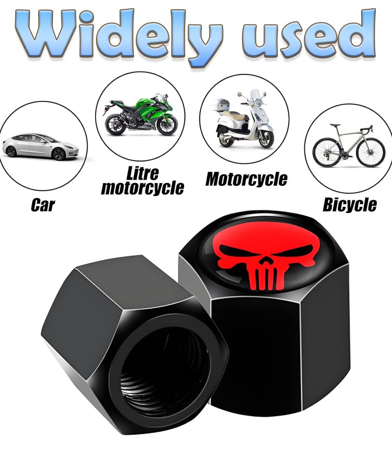 CartHome 8 Piece Car Tyre Valve Caps Set, Valve Stem Cap for Car, Black and Red Tyre Caps Valve for Car Suitable for Maintaining Tire Health Cleanliness and Aesthetics - Image 5