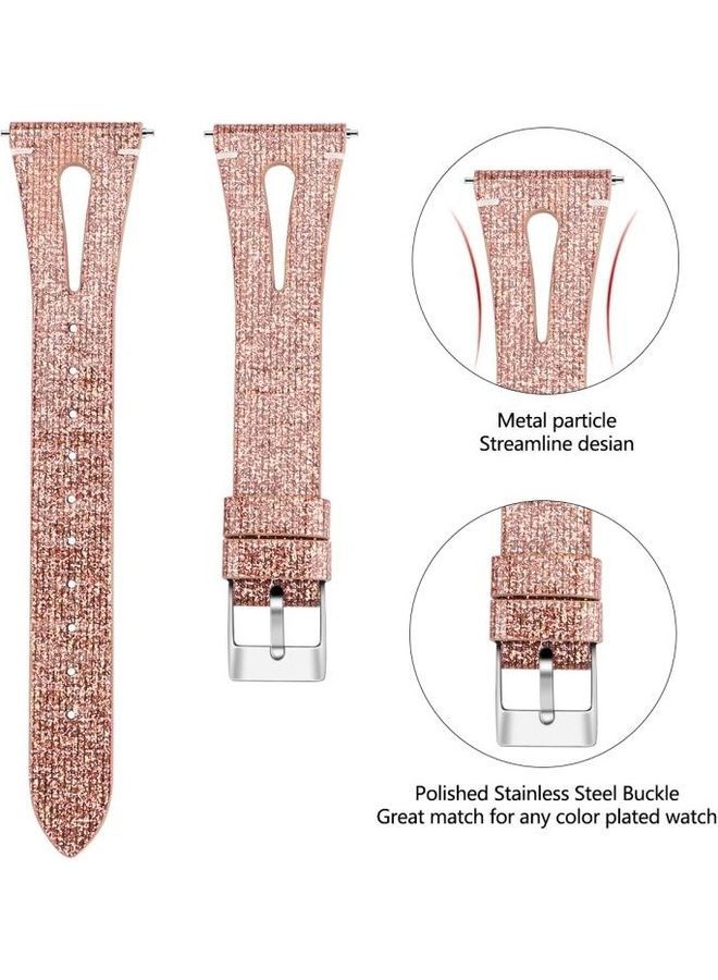 نيبمينينت سوار مفتوح من الجلد بتصميم ذيل مدبب جلد البقر، مناسب لساعة فيتبيت فيرسا 2 Shining Rose Gold - Image 3