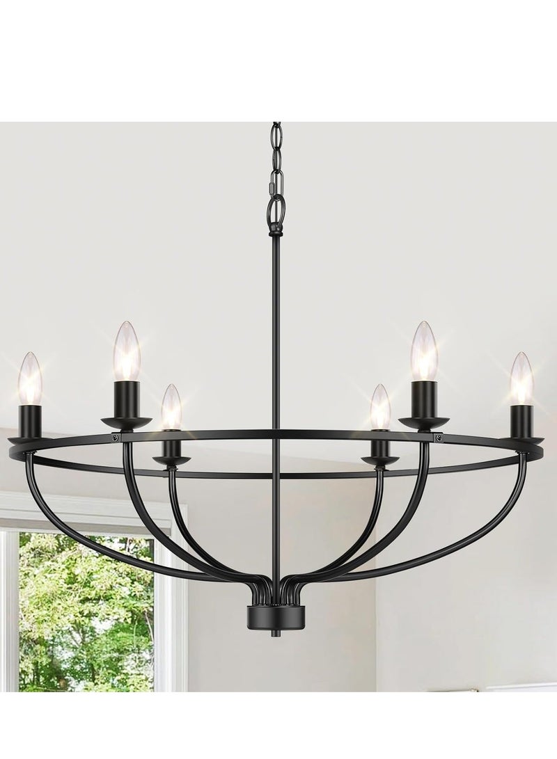 جيادي 6 رؤوس ثريا سقف حديثة بتصميم إبداعي مصباح متدلي للديكور الحديث لغرفة المعيشة وغرفة النوم ، أسود ، بدون لمبات - Image 2