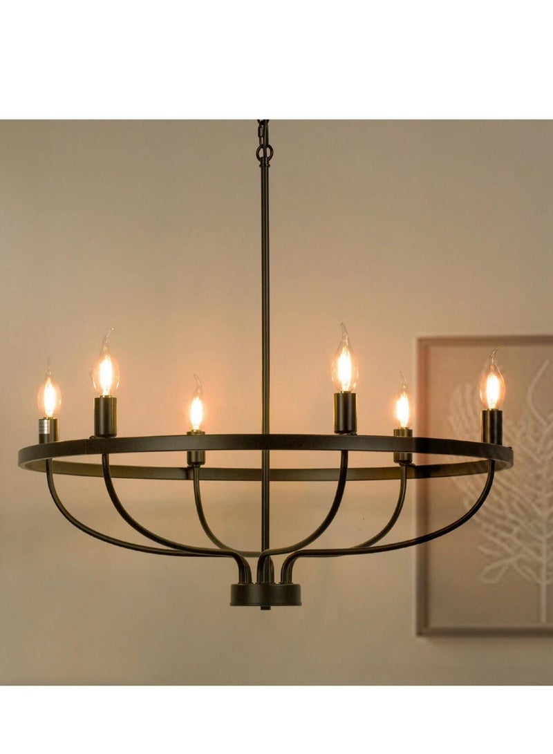 جيادي 6 رؤوس ثريا سقف حديثة بتصميم إبداعي مصباح متدلي للديكور الحديث لغرفة المعيشة وغرفة النوم ، أسود ، بدون لمبات - Image 5