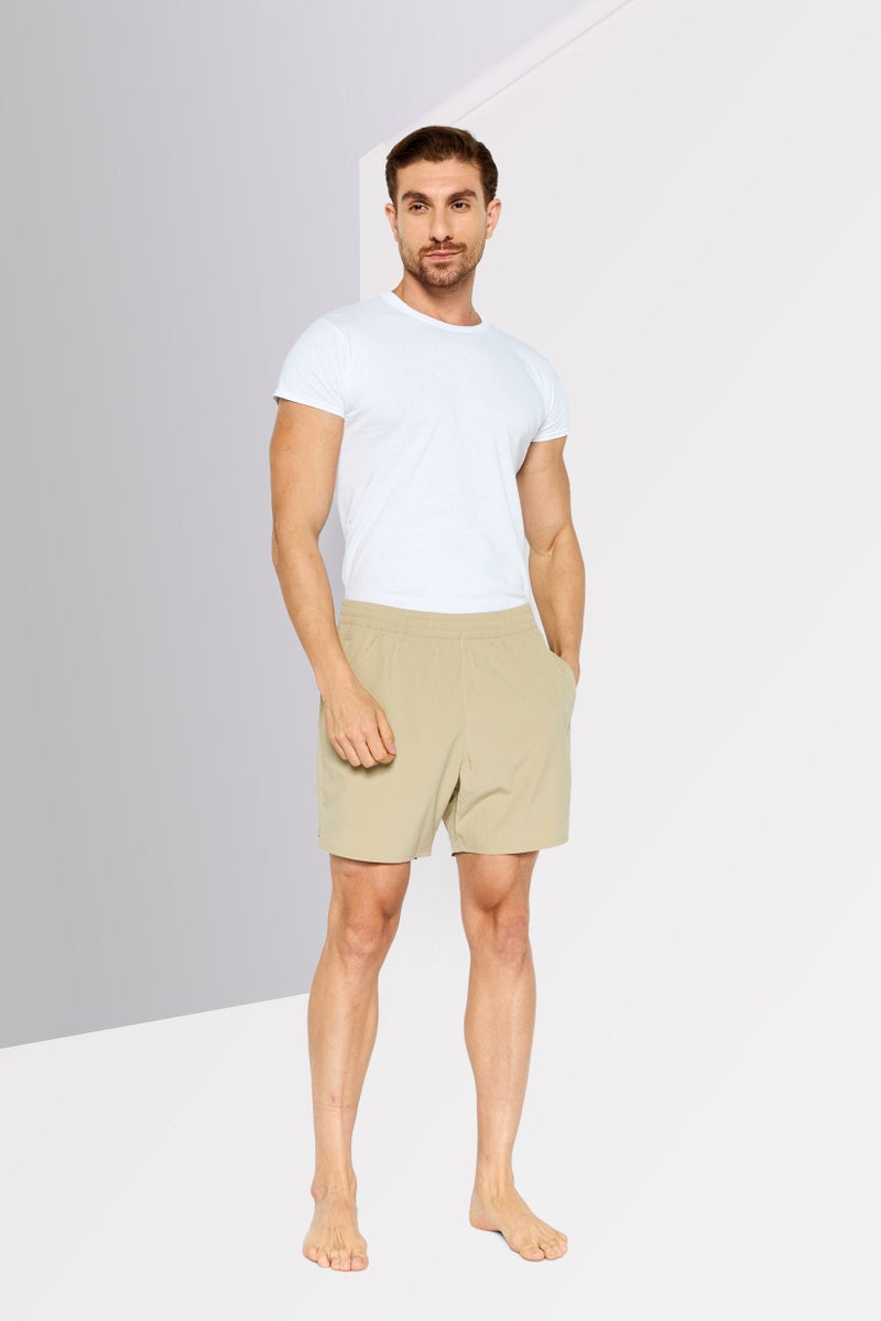 DKNY Men Brand Logo Board Shorts, Khaki  - Image 2