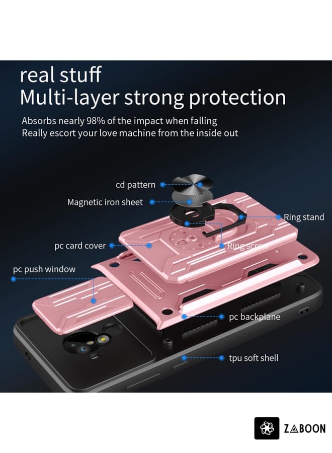 Zaboon غطاء حماية لهاتف نوكيا C30 مع درع كاميرا منزلق وبطاقة - Image 3