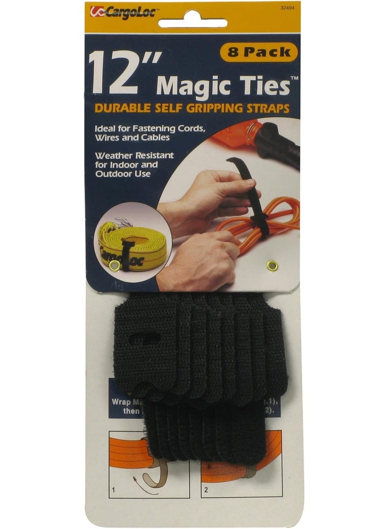 CargoLoc 32494 Magic Ties, 12-Inch x 9/16-Inch, Black