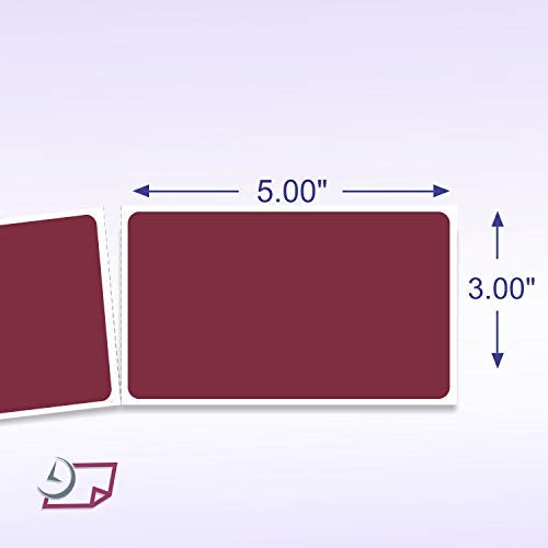 NextDayLabels ملصقات مستطيلة 500 من NextDayLabels (3" × 5") - لفة ملصقات ترميز الألوان - ملصقات نقل للصناديق، ملصقات جرد ملونة للتعبئة، التنظيم، والتخزين (بوردو) - Image 2