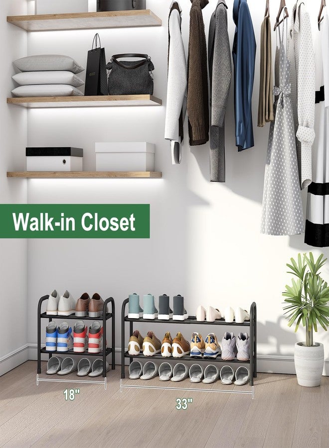 kiplant 2-Tier Shoe Rack for Closet, Expandable Metal Shoe Organizer, Adjustable Shoe Shelf Storage Organizer, Standing Shoe Rack for Entryway Closet Doorway - Image 2