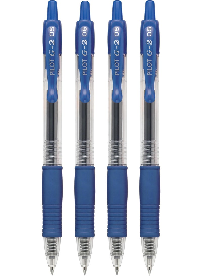 بايلوت G2 قلم حبر جل 0.5 حبر أزرق 4 قطع