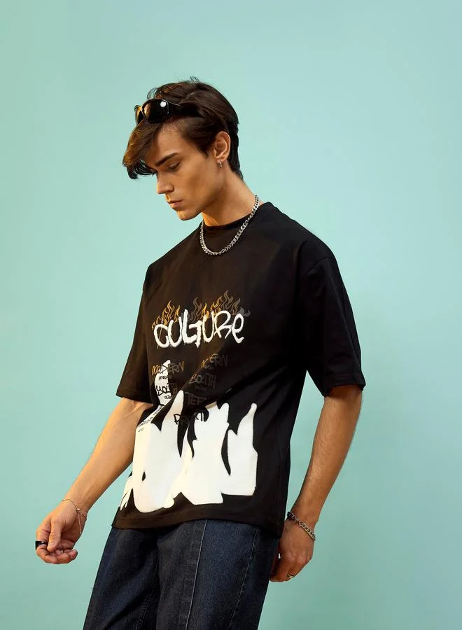 Mascln Sassafras Mascln Sassafras Front Graphic Print Oversized T-Shirt
