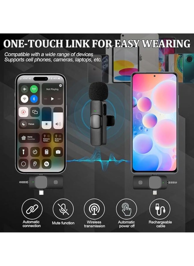 ARNOTEC - 3 in 1 Wireless Lavalier Microphone for iPhone, Android & Camera, USB-C Mini Microphone with Noise Reduction for YouTube, Live Stream, TikTok, Vlogs, Video Recording - Image 1