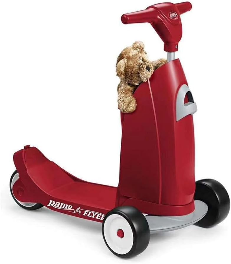 Radio Flyer Ride-On Scooter with Seat for Toddlers, Red - Image 1