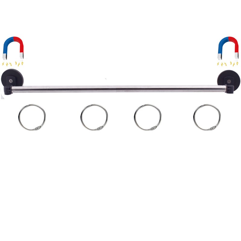 YYST Type A 29" (74CM) Magnetic Anchor Chart Holder Adjustable Magnetic Date Cards Holder Calendar Holder for Kids Crafts, Classroom Calendar, Classroom Decor W O Rings (Black - 1) - Image 1