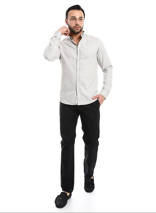 Andora - Charcoal Full Front Buttons Closure Men Shirt_Charcoal - Image 1
