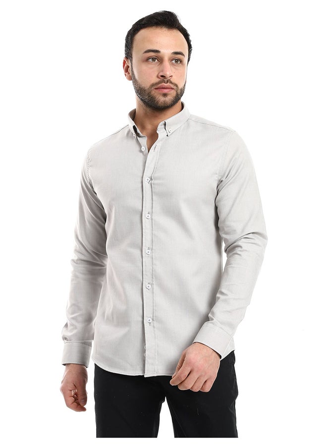 Andora - Charcoal Full Front Buttons Closure Men Shirt_Charcoal - Image 1