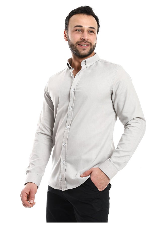 Andora - Charcoal Full Front Buttons Closure Men Shirt_Charcoal - Image 1