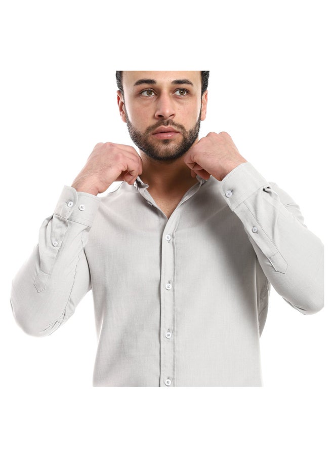 Andora - Charcoal Full Front Buttons Closure Men Shirt_Charcoal - Image 1