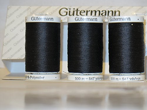 SewAll All PurposeThread 547 YardsBlack GUTERMANN Thread 3 Pack Black
