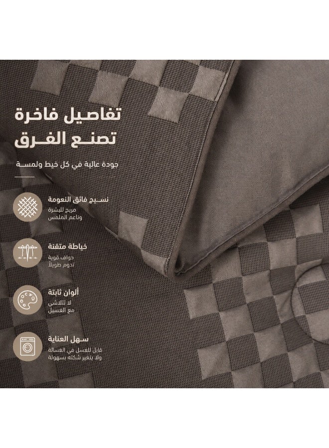 ShinyFlower Luxury Comforter Set, 8-Piece Printed Textured Quilt Bedding Set, Soft & Comfortable Bedroom Bedding - Image 2