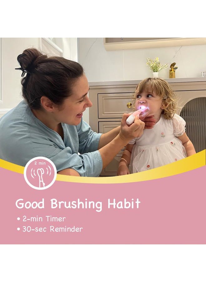 Papablic BabyHandy 2-Stage Sonic Electric Toothbrush for Babies and Toddlers Ages 0-3 Years, Pink - Image 4