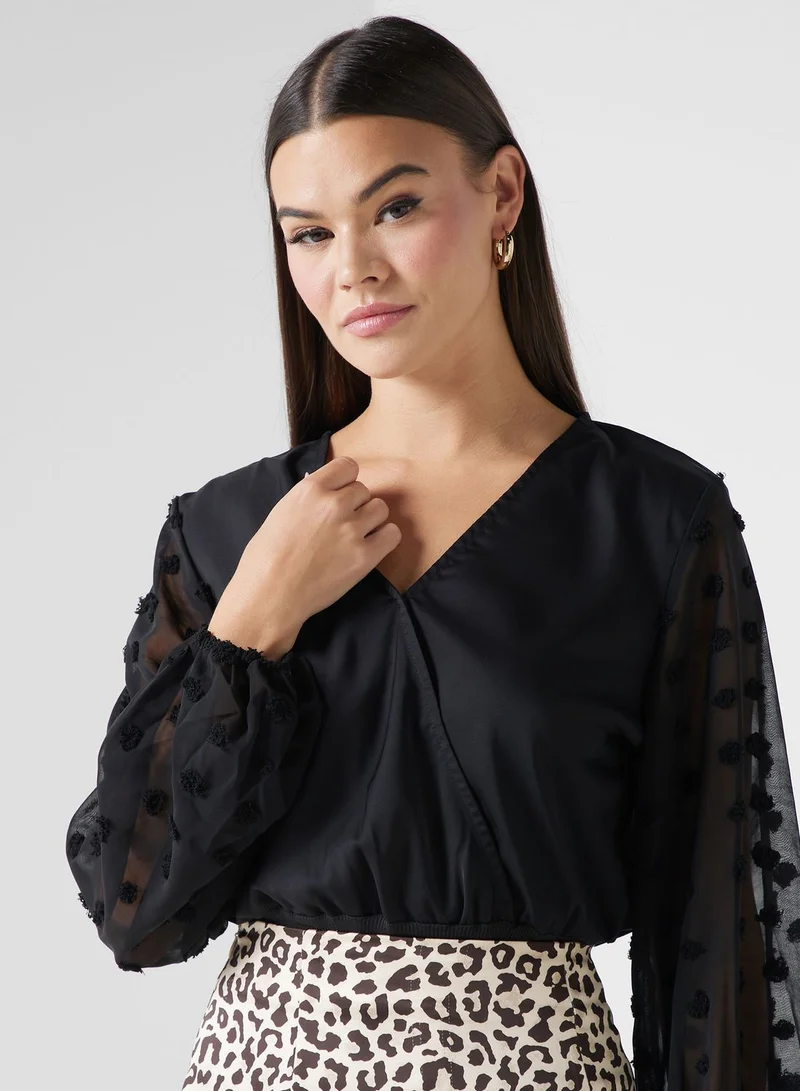 ELLA Sheer Sleeve Top