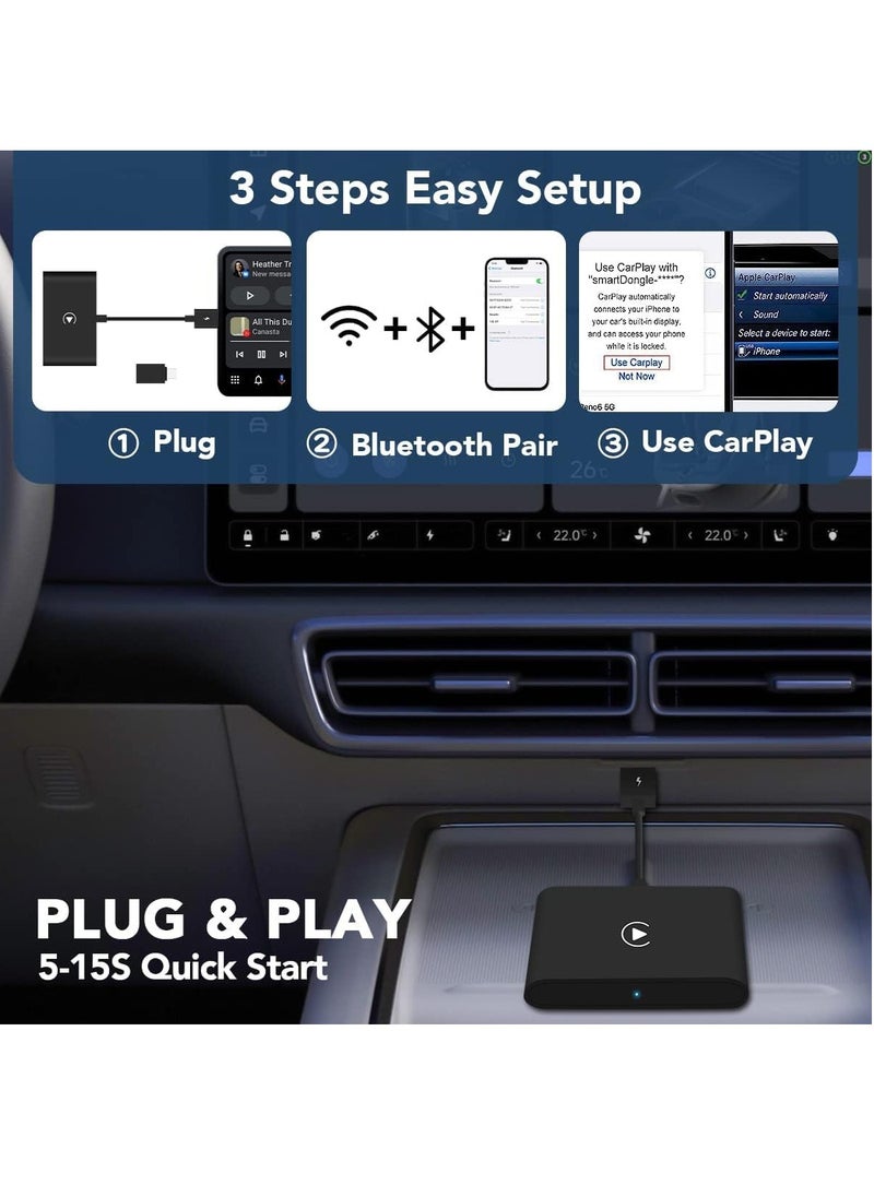 Generic - Wireless Carplay Adapter Apple Carplay Wireless Adapter Convert Wired to Wireless CarPlay Dongle for Wireless Control Plug & Play Fit for Cars from 2015 & iPhone - Image 1