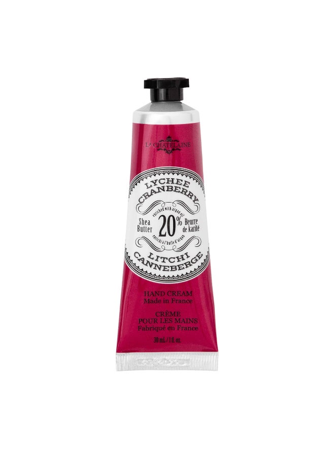 La Chatelaine 20 Shea Butter Hand Cream Travel Size Organic Argan Oil Moisturizing Nourishing Repairing ExtraRich Hand Lotion Made in France Paraben Free 1 oz 30ml Lychee Cranberry - Image 3