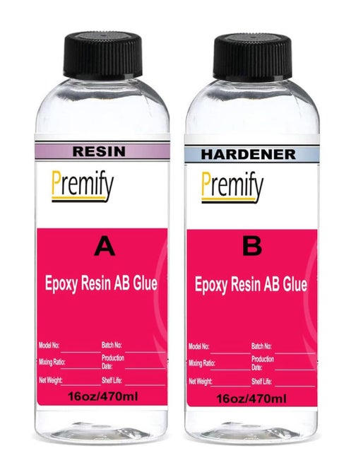 Epoxy Resin – 32oz (1kg) High Gloss (16oz Resin + 16oz Hardener) Resin Epoxy Kit, Bubble Free & Crystal Clear, Fast Curing Epoxy Glue for Thin Casting Like Coating, Jewelry, Arts & Crafts
