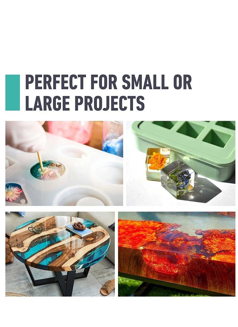 Epoxy Resin – 32oz (1kg) High Gloss (16oz Resin + 16oz Hardener) Resin Epoxy Kit, Bubble Free & Crystal Clear, Fast Curing Epoxy Glue for Thin Casting Like Coating, Jewelry, Arts & Crafts