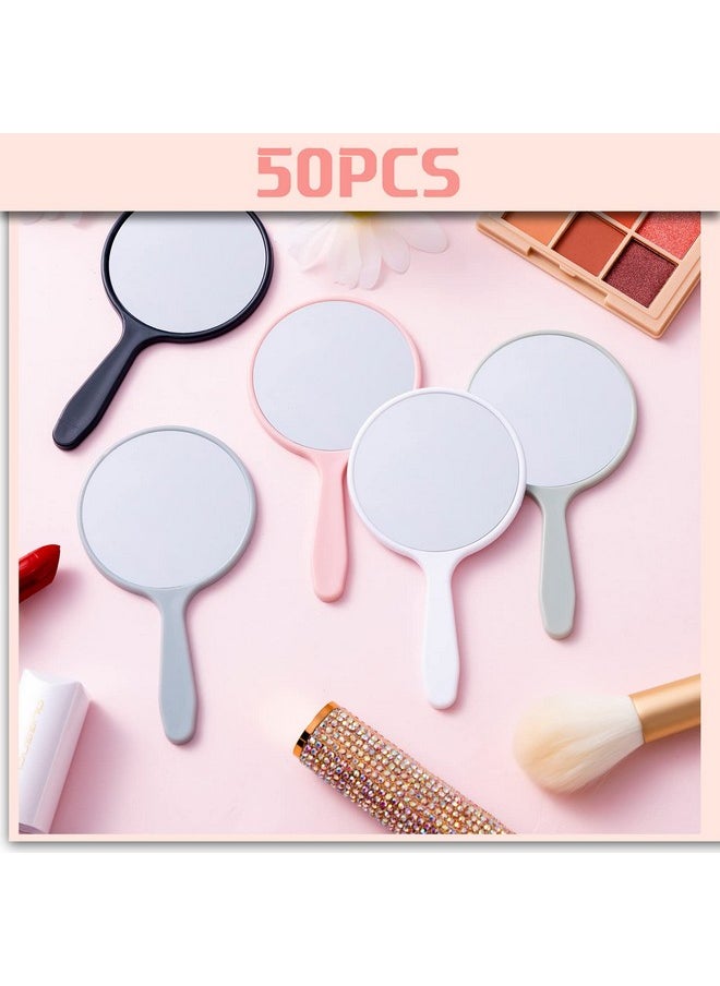 Vinsot 50 Pieces Handheld Mirror Small Hand Mirror With Handle Plastic Travel Makeup Cosmetic Handheld Mirrors Compact Portable Vanity Mirror 3.94 X 2.16 Inch For Women Men Girls Kids Daily Diy Use  - Image 5