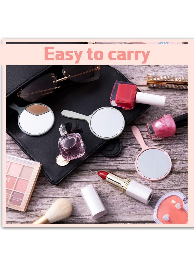 Vinsot 50 Pieces Handheld Mirror Small Hand Mirror With Handle Plastic Travel Makeup Cosmetic Handheld Mirrors Compact Portable Vanity Mirror 3.94 X 2.16 Inch For Women Men Girls Kids Daily Diy Use  - Image 3