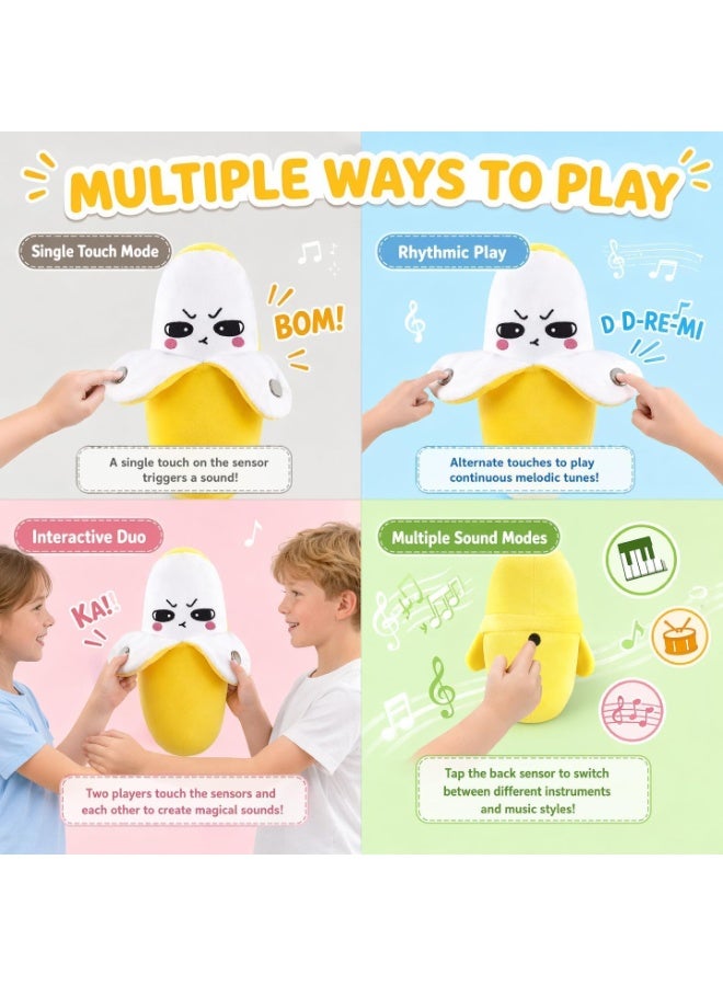Interactive Banana Plush, Interactive Music Plush Toy with Sounds & Touch Sensors, Musical Sensory Dancing Fruit Plush Interactive Figures for Friends Party Gifts - Image 5
