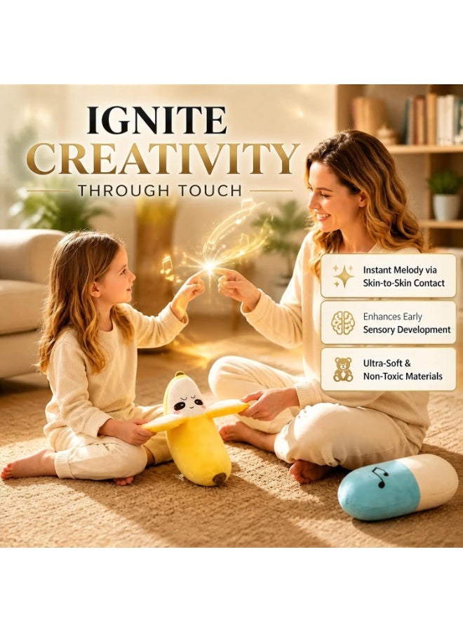 Interactive Banana Plush, Interactive Music Plush Toy with Sounds & Touch Sensors, Musical Sensory Dancing Fruit Plush Interactive Figures for Friends Party Gifts - Image 4