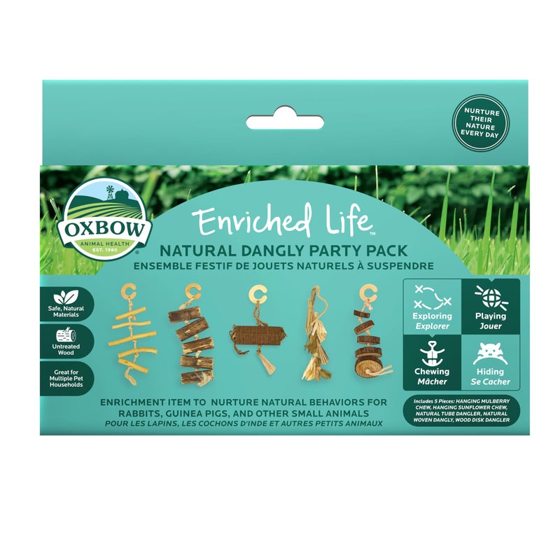 Oxbow Enriched Life Natural Dangly Party Pack Rabbit Toys Guinea Pig Toys Enrichment for Bunny Guinea Pig Hamster Stuff Rabbit Enrichment Chinchilla Rat Chinchilla Cage Accessories - Image 2