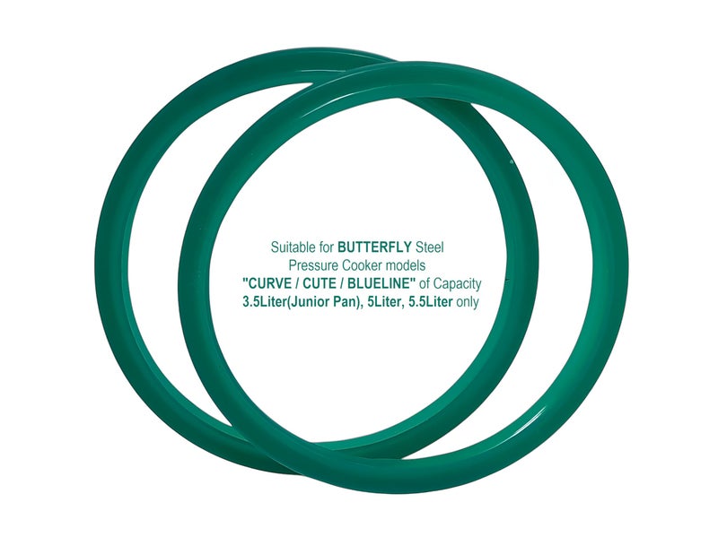 AJS spares- 2PCS BUTTERFLY SS Cooker Gaskets | For Outer Lid Cooker Models "CUTE/CURVE/BLUELINE" of Capacity-3.5Liter, 5Liter & 5.5Liter only | Silicon - Image 2