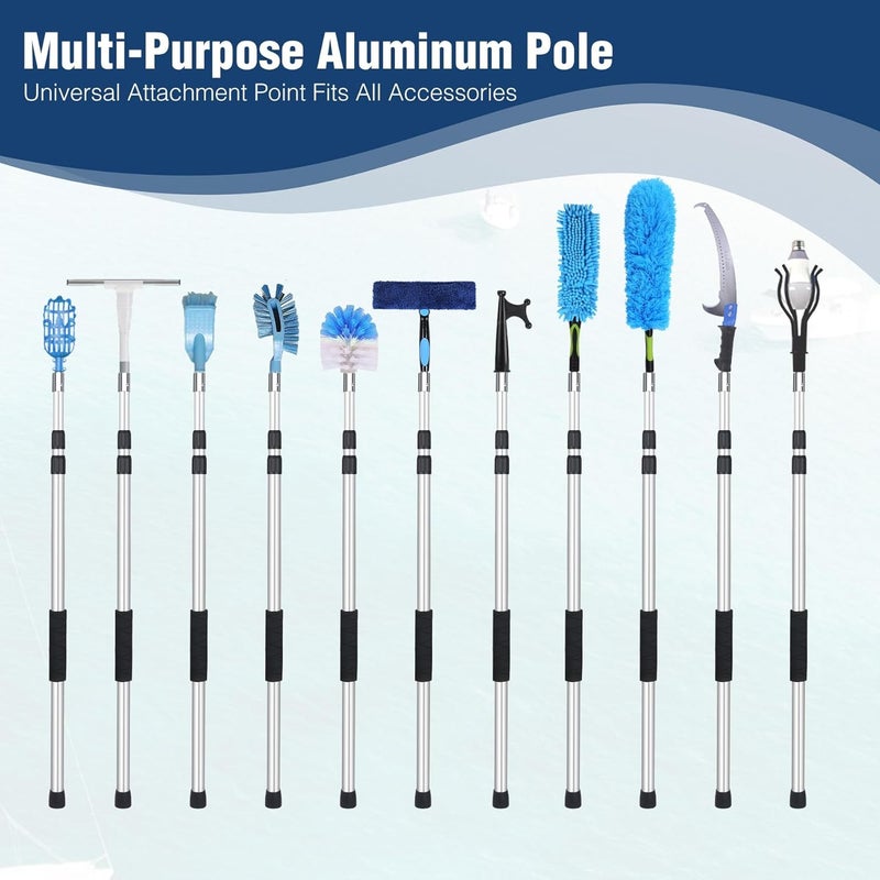 Lineslife Telescoping Pole Cleaning Kits, 3-8 FT Paint Roller Extension Pole with High Ceiling Duster Kits and Utility Hook, Multi-Purpose Sturdy Aluminum Alloy with Twist-Lock Design for Windows - Image 5