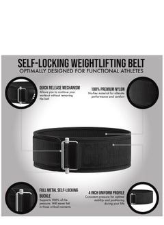 Generic Self-Locking Weight Lifting Belt Premium Weightlifting Belt for Serious Functional Fitness Weight Lifting, and Olympic Lifting Athletes Lifting Support for Men and Women（Large）  - Image 3