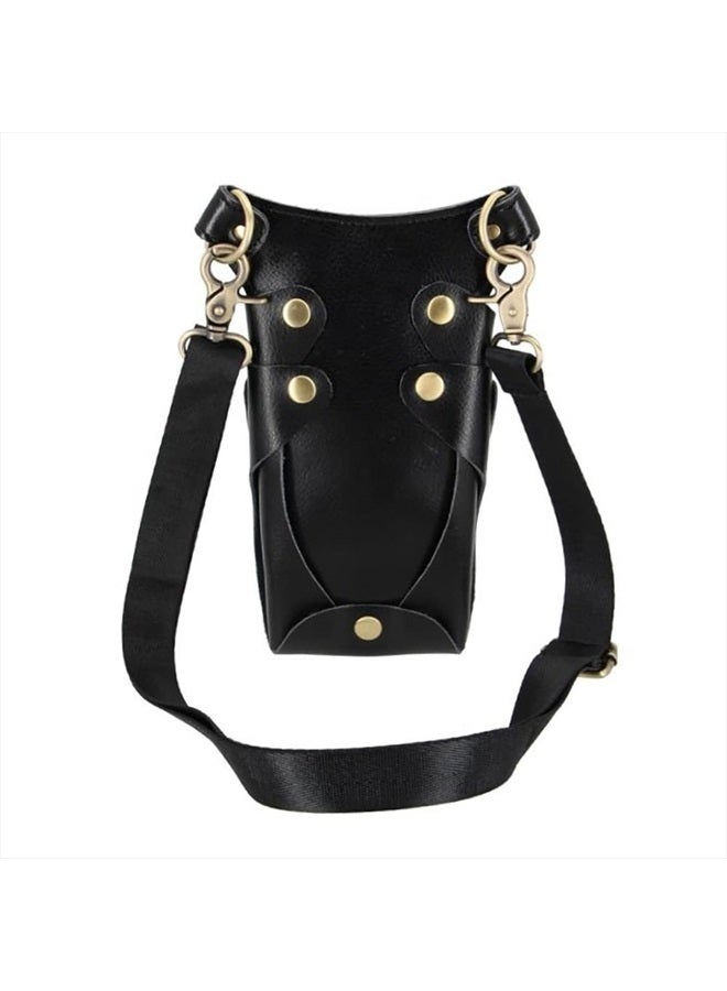 aolaso Hairdressing Scissor Pouch Belt, Real Leather Salon Barber Hairdresser Shears Holster Hair Stylist Tools Bag with Adjustable Belt for Combs, Hair Clip  - Image 5