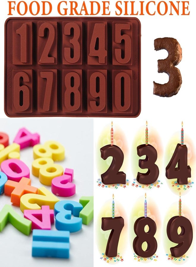 LEGACYCART 2 Packs 09 Digital Chocolate Moulds Silicone,Digital Button DIY for Cake Decorating Smooth,Non-Stick,Easy to Clean,Hard Candy Gummy Molds Silicone for Baking - Image 2